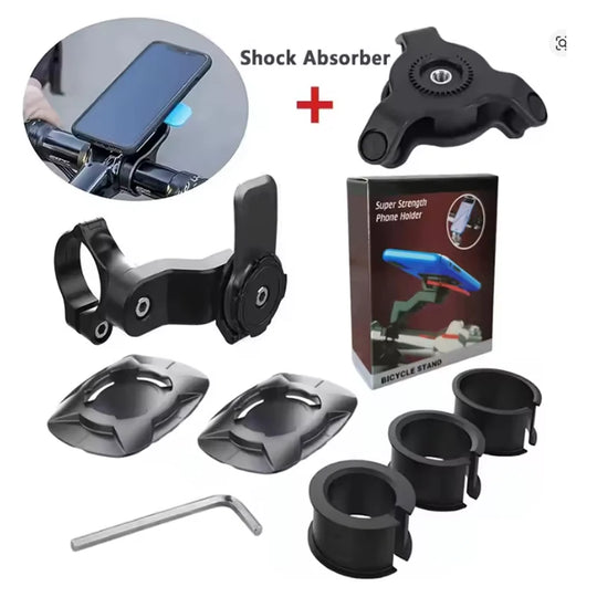 Bike Phone Holder, Motorcycle Mount - Motorcycle Phone Holder, Handlebar Cell Phone Clamp, E-Bike Scooter Phone Clip