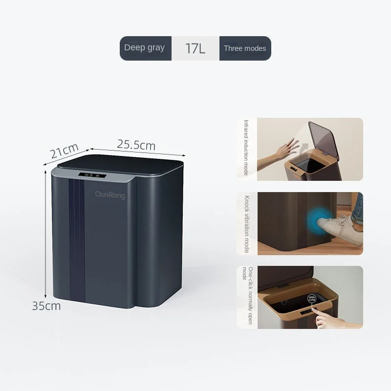 12-14-17-20L Smart Trash Can Automatic Sensor Garbage Can For Bathroom Kitchen Garbage Cube Living Room Recycle Bins Home Access