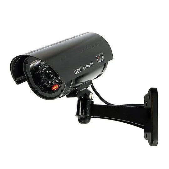 Simulated Security Camera, Indoor and Outdoor Use with Adjustable Mounting, Fake CCTV Cameras for Home & Businesses Featuring Re