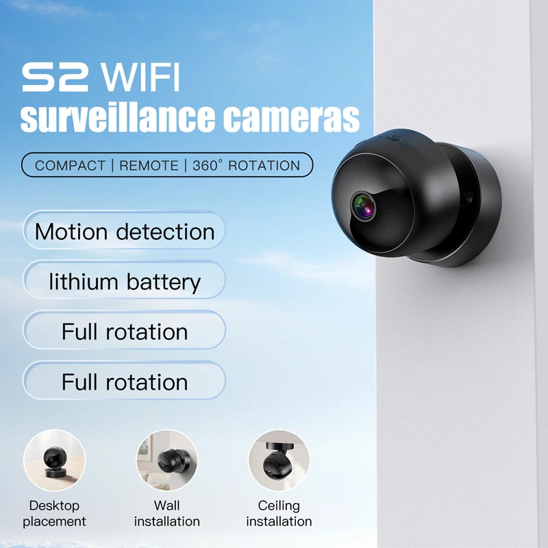 Smart 360° 4K Security Camera WiFi Wireless Indoor Outdoor Surveillance Motion Detection Night Vision Monitor System for Home