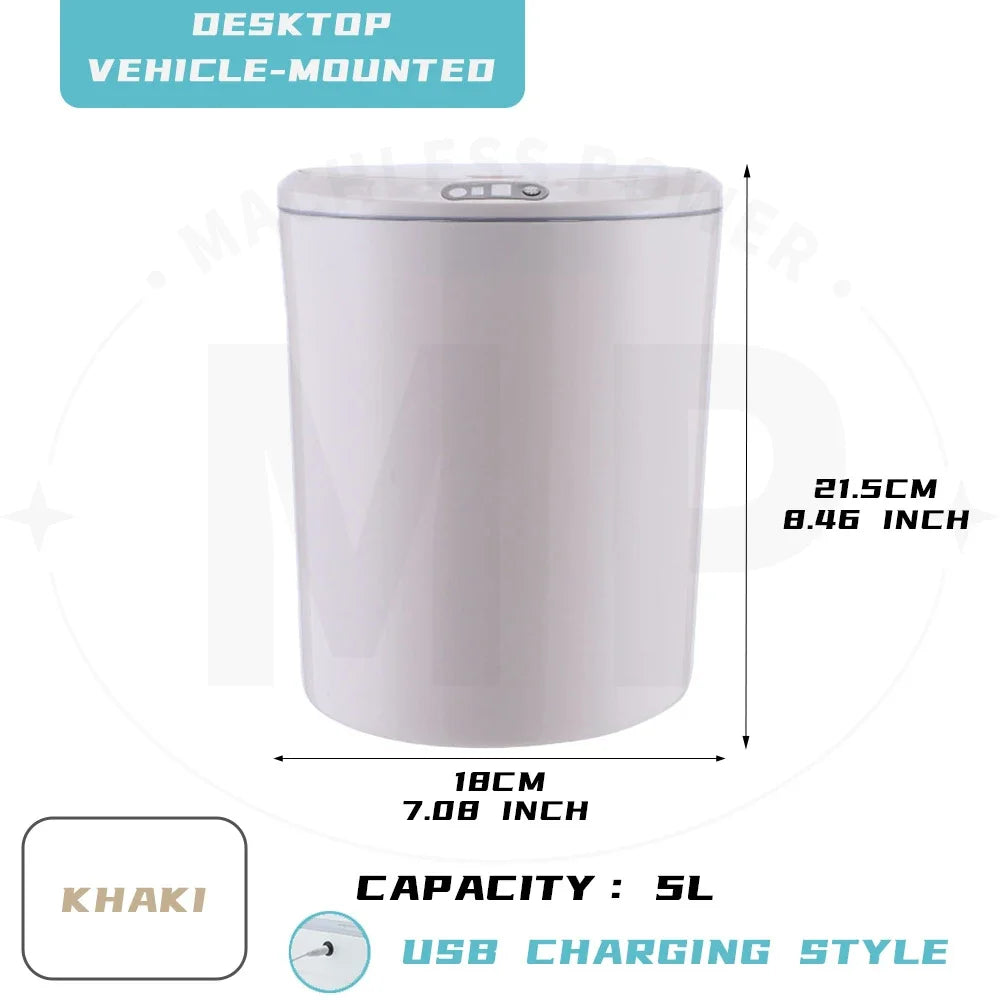 3L/5L Smart Sensor Desktop Trash Can Automatic Vehicle-mounted Waste Bin Car Storage Bucket Ashcan Low Noise Garbage Buckets