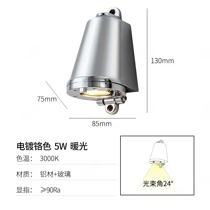 LED Wall Lamp Indoor Lighting for Stairs Entrance Balcony Retro Wall Lights Luxury Door Bell Shape Aluminum Sconce Home Decors
