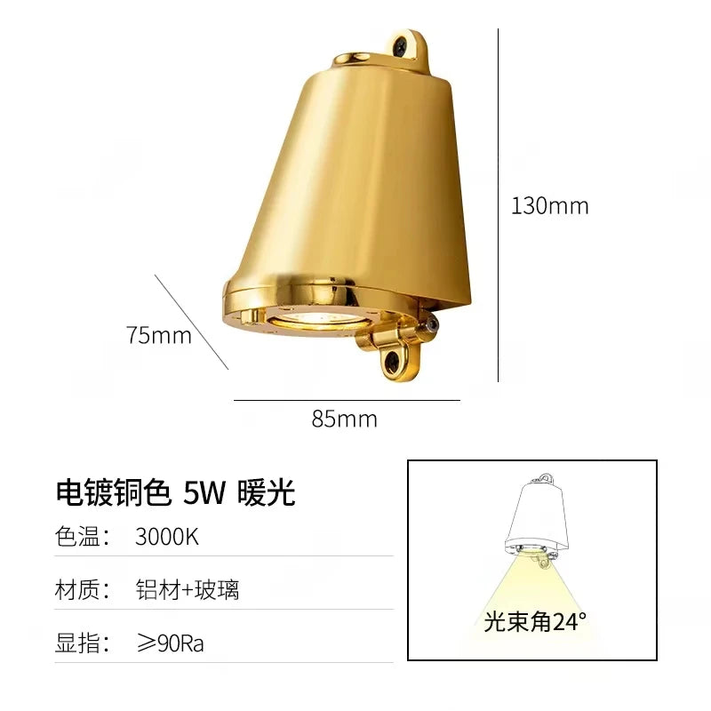 LED Wall Lamp Indoor Lighting for Stairs Entrance Balcony Retro Wall Lights Luxury Door Bell Shape Aluminum Sconce Home Decors
