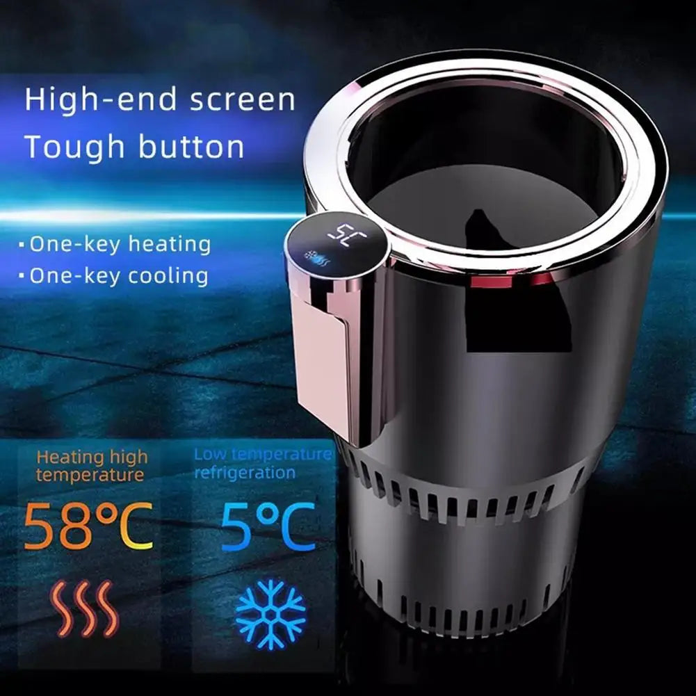 Smart 12V Portable Mini Can Fridge Cooler & Warmer, 2-in-1 Single Cup Holder Chiller for Car & Office Desk Travel Mug Heater