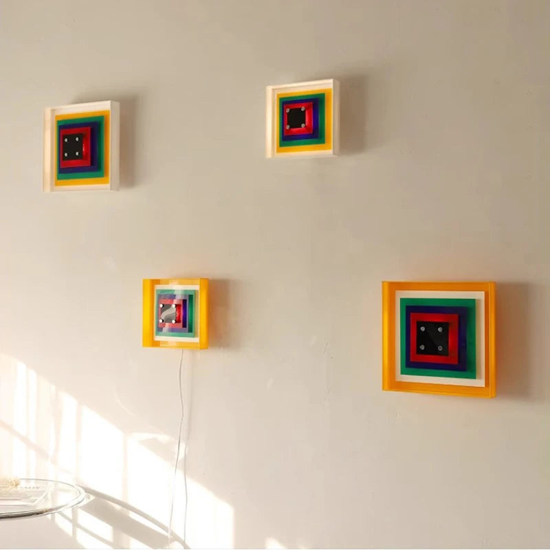 Memphis Medieval Wall Lamps Bauhaus Color Photo Frame Lamps Minimalist Home Decor Living Room Aisle Bedroom Bedside Wall Lights