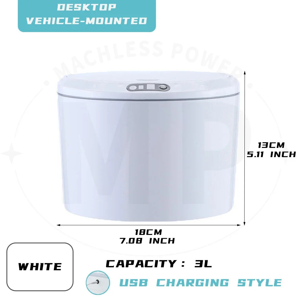 3L/5L Smart Sensor Desktop Trash Can Automatic Vehicle-mounted Waste Bin Car Storage Bucket Ashcan Low Noise Garbage Buckets