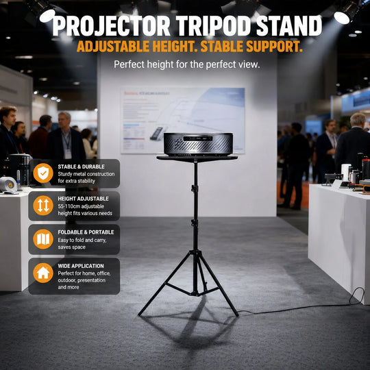 Mini Projector Stand, 25*18cm Small Tray Support, 3 Height Adjustable, Portable Desktop Bracket for Small Projectors