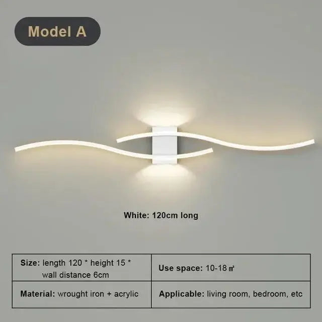 Modern LED Wall Lamp For Living Room Bedroom Bedside Wall Lights Background Decor Wall Light Sconces Indoor Lighting Fixture