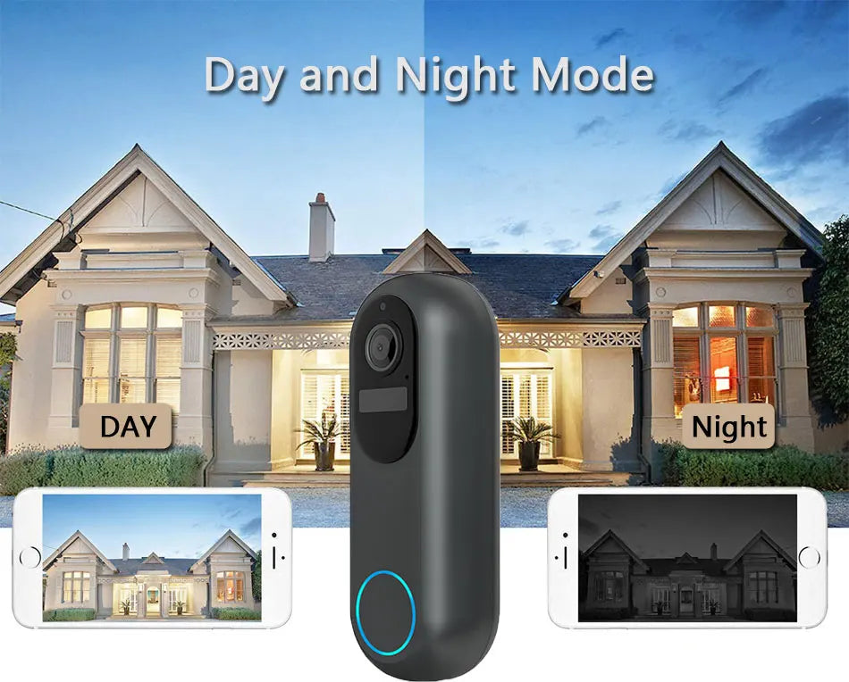 Smart 2.4G/5G 1080P Video Doorbell Camera System Effective Wireless Video Intercom for Home Security Smart Door Bell