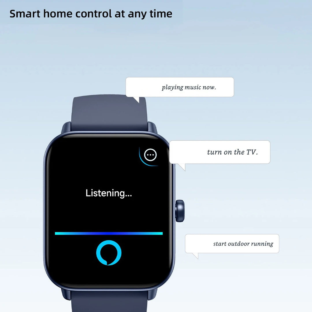 Smart Watches For Men Women Blue Tooth Call Smartwatch 1.8 Inch Bracelet Waterproof Sports Fitness Voice Assistant Heart Rate