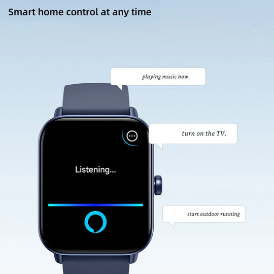 Smart Watches For Men Women Blue Tooth Call Smartwatch 1.8 Inch Bracelet Waterproof Sports Fitness Voice Assistant Heart Rate