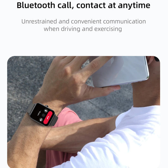 Smart Watches For Men Women Blue Tooth Call Smartwatch 1.8 Inch Bracelet Waterproof Sports Fitness Voice Assistant Heart Rate