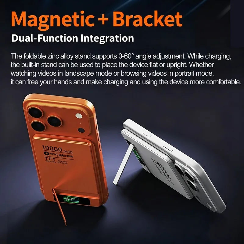 Wireless Magnetic Power Bank Travel Portable Fast Charging 5000mAh 10000mAh Capacity Digital Display For Phone Watch Earphones