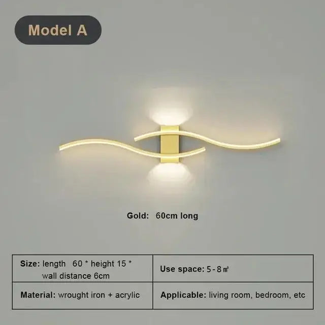Modern LED Wall Lamp For Living Room Bedroom Bedside Wall Lights Background Decor Wall Light Sconces Indoor Lighting Fixture