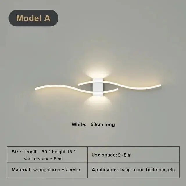 Modern LED Wall Lamp For Living Room Bedroom Bedside Wall Lights Background Decor Wall Light Sconces Indoor Lighting Fixture