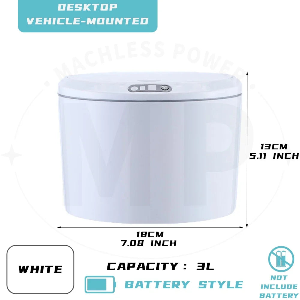 3L/5L Smart Sensor Desktop Trash Can Automatic Vehicle-mounted Waste Bin Car Storage Bucket Ashcan Low Noise Garbage Buckets